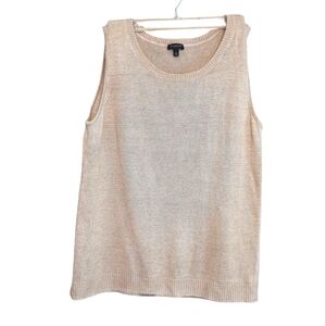Talbots Light Tan Knit 100% Linen Top